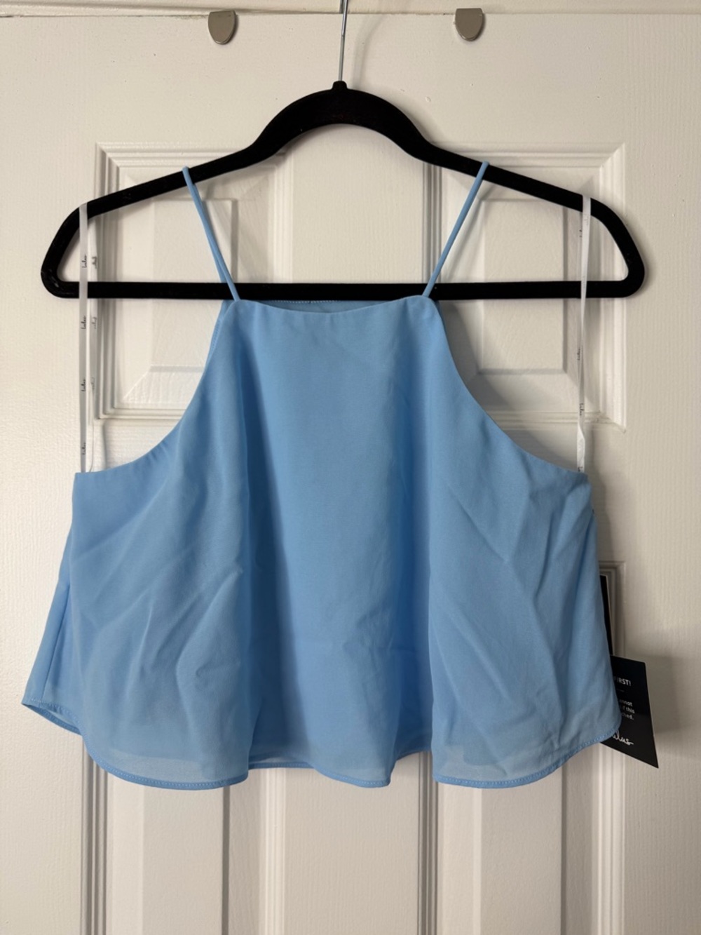 NWT Lulu's Sky Blue Spaghetti Strap Halter Crop Camisole